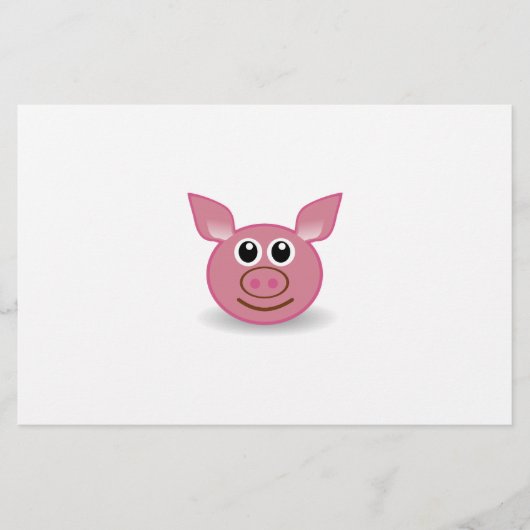 Pig-Cartoon-Gesicht Briefpapier (Vorderseite)