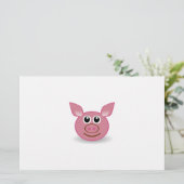 Pig-Cartoon-Gesicht Briefpapier (Stehend Vorderseite)