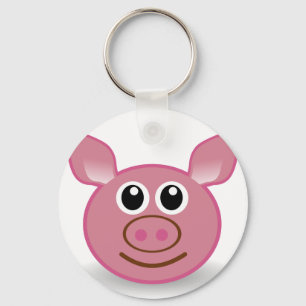 Pig-Cartoon-Gesicht Schlüsselanhänger