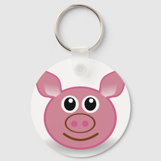 Pig-Cartoon-Gesicht Schlüsselanhänger (Vorderseite)