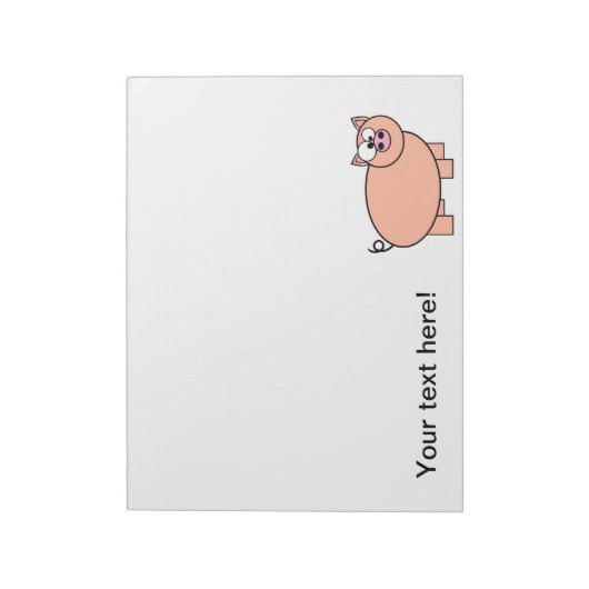 Pig-Cartoon Notizblock (Rotiert)