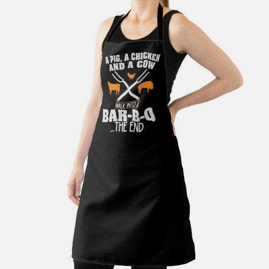 Pig ChickenJoke Große schwarze Schürze (InSitu)