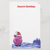 Pig Christmas Briefpapier (Vorne/Hinten)