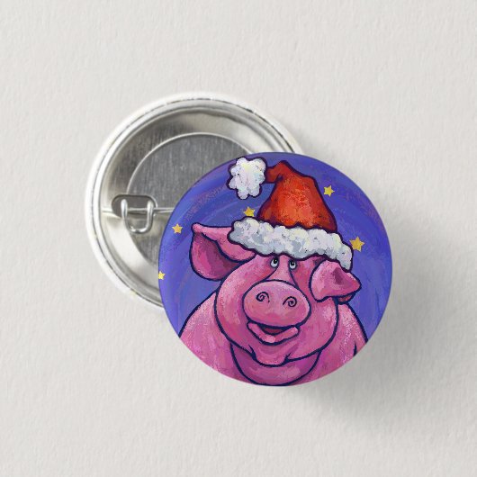 Pig Christmas Button (Vorne & Hinten)