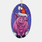 Pig Christmas Keramik Ornament (Rechts)