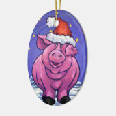Pig Christmas Keramik Ornament (Links)