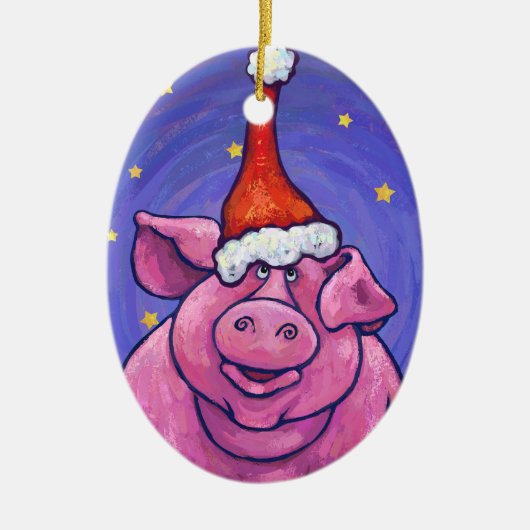 Pig Christmas Keramikornament (Vorne)