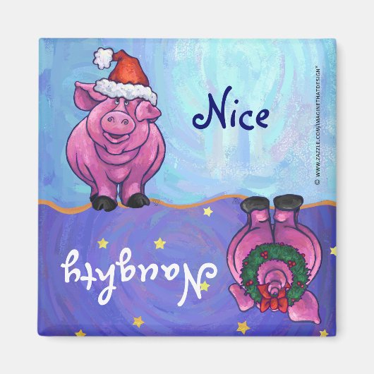 Pig Christmas Magnet (Vorne)