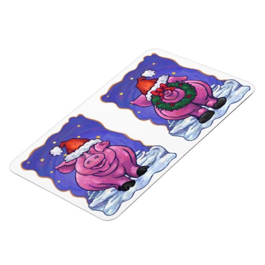 Pig Christmas Magnet (Linke Seite)