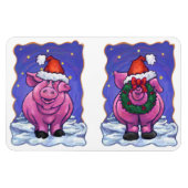 Pig Christmas Magnet (Horizontal)