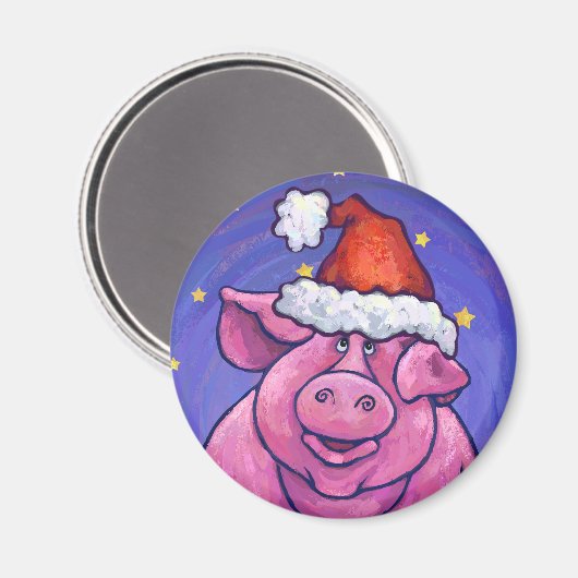 Pig Christmas Magnet (Vorderseite/Rückseite)