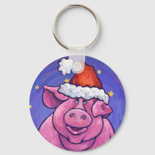 Pig Christmas Schlüsselanhänger
