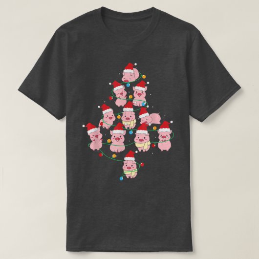 Pig Christmas Tree Merry Pigmas Funny Piggy Lover T-Shirt (Design vorne)