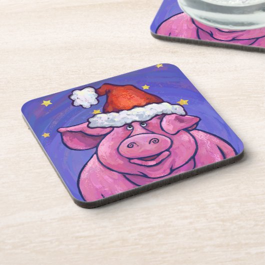Pig Christmas Untersetzer (Linke Seite)