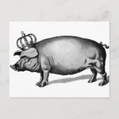 Pig Crown Royal Queen Big Piggy Postkarte (Vorderseite)