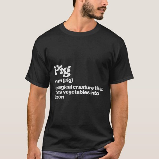 Pig Definition Bacon Funny Grillen Barbecue Grill  T-Shirt (Vorderseite)