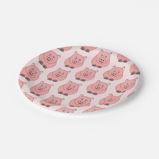 Pig Design Pappteller (Schrägansicht)