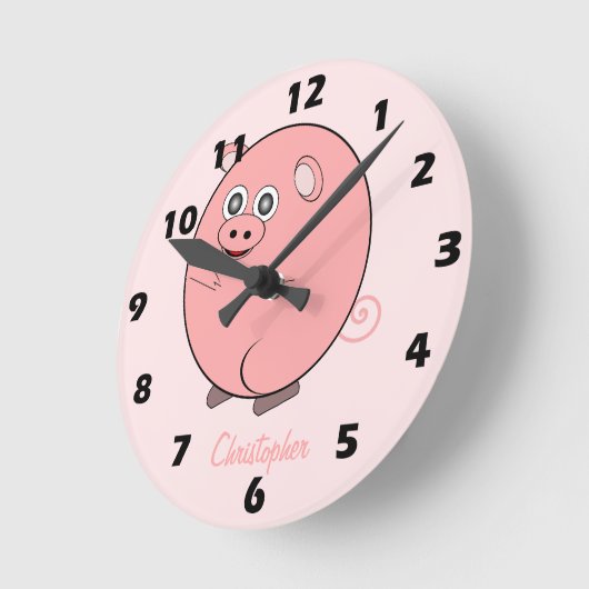 Pig Design Personalised Runde Wanduhr (Winkel)