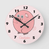 Pig Design Personalised Runde Wanduhr (Vorderseite)