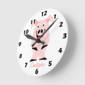 Pig Design Personalised Runde Wanduhr (Winkel)