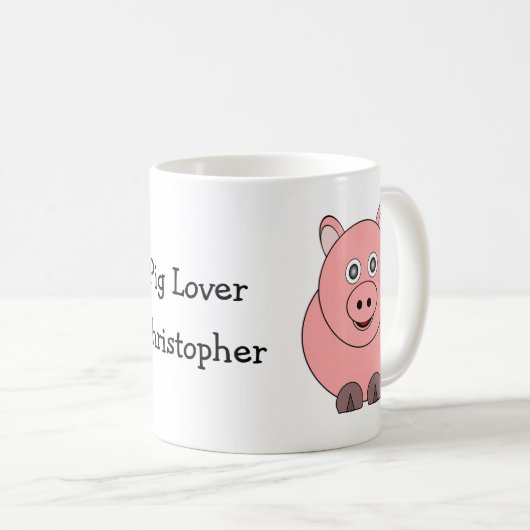 Pig Design Personalisiert Kaffeetasse (VorderseiteRechts)