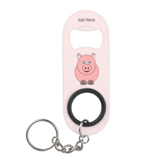 Pig Design Personalisiert Mini Flaschenöffner (Vorderseite)