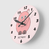 Pig Design Personalisiert Runde Wanduhr (Winkel)