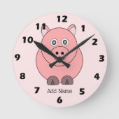 Pig Design Personalisiert Runde Wanduhr (Vorderseite)
