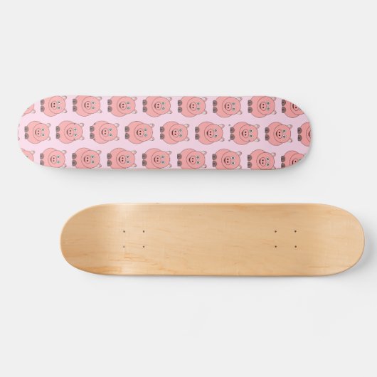 Pig Design Pink Skateboard Deck (Horizontal)