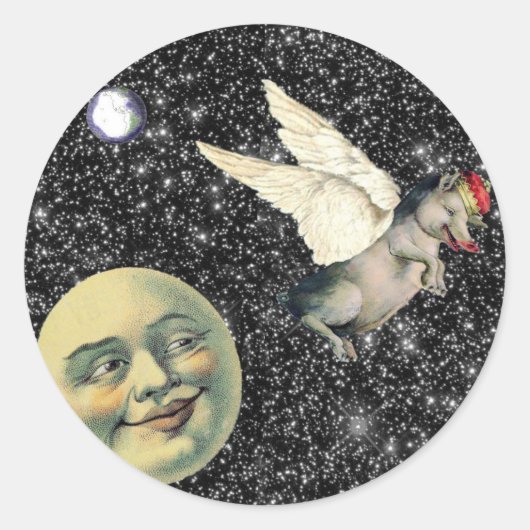 Pig Dreams Runder Aufkleber (Vorderseite)