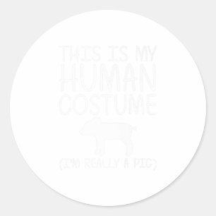 Pig Easy Halloween Human Costume Boar Pork S Runder Aufkleber