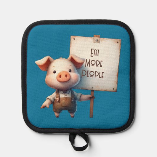 Pig - Eat More People Oven Mitt Topflappen (Vorderseite)