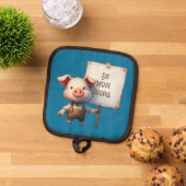Pig - Eat More People Oven Mitt Topflappen (Oben Unten)