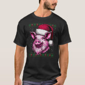 Pig Face Animal Farmer Ugly Christmas Sweater T-Shirt (Vorderseite)