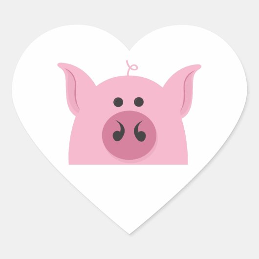 Pig Face Herz-Aufkleber (Vorderseite)