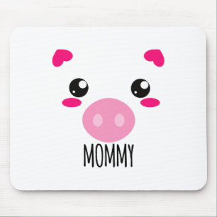 Pig Face Kawaii Halloween Kostüm für Mommy Funny Mousepad