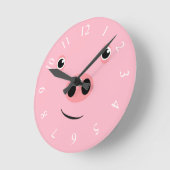 Pig Face Runde Wanduhr (Winkel)