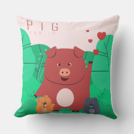 Pig Family Pillow Kissen