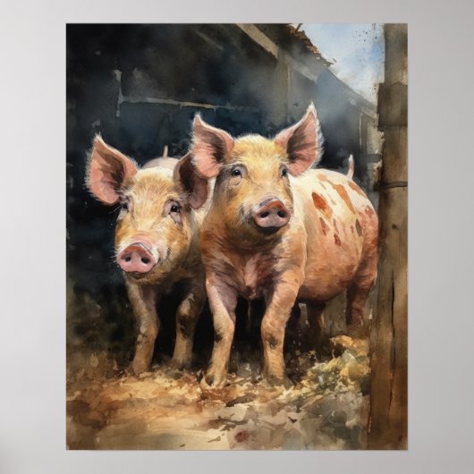 Pig Farm Animal Art Print Poster (Vorne)