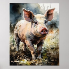 Pig Farm Animal Art Print Poster