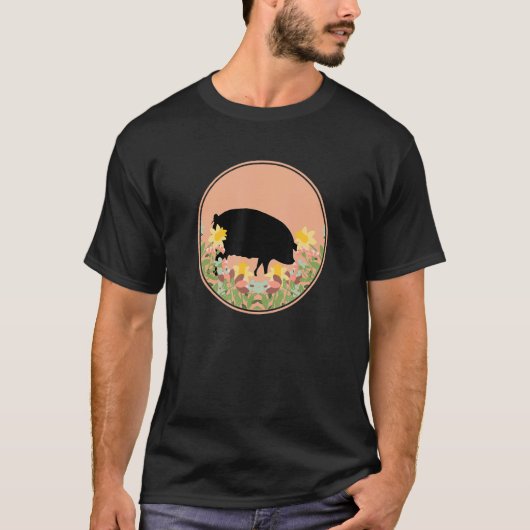 Pig - Farm Floral Flower T-Shirt (Vorderseite)