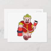 Pig Feuerlöschgerät Postkarte (Vorne/Hinten)