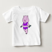 Pig Fitness Dumbell Baby T-shirt (Vorderseite)