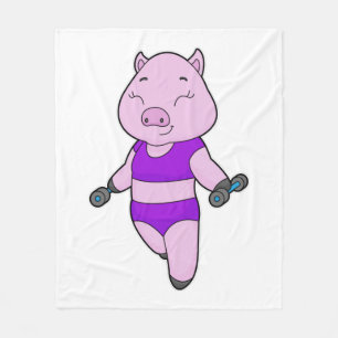 Pig Fitness Dumbell Fleecedecke