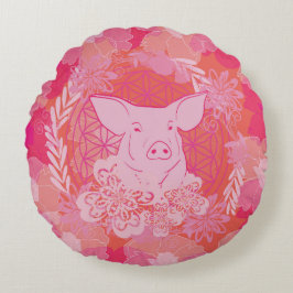 PiG Flower of life Rundes Kissen