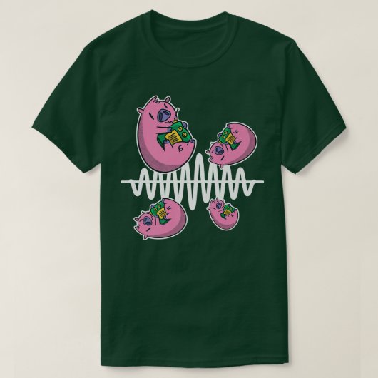 Pig Fly Around Frequency Waves Ham Radio Operator T-Shirt (Design vorne)