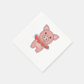 Pig For Valentine's Day Cute Animals With Hearts Serviette (Ecke)