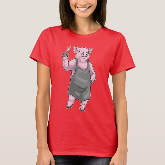 Pig-Friseur-Schere T-Shirt (Vorderseite)