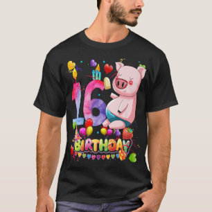 Pig Geburtstagsparty 16 Jahre alter Junge 16. T-Shirt