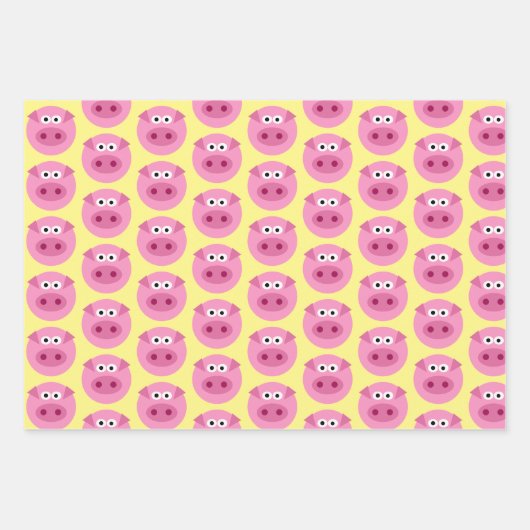 Pig-Gesicht Cartoon, kundenspezifische Farbverpack Geschenkpapier Set (Vorderseite 3)